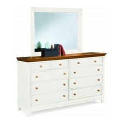 American Drew 181-130WM Triple Dresser- White w/ Maple Top Sterling Pointe - Dressers