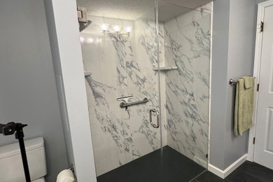 Inspiration for a contemporary bathroom remodel in Cleveland