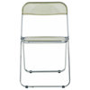 Lawrence Acrylic Folding Chair With Metal Frame, Set of 2, Amber