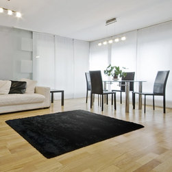 Nora Black Shaggy Area Rug - Floor Rugs