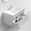Tona 36" High Gloss White, High Gloss Ash Gray Front Wall Mount Bathroom Vanity