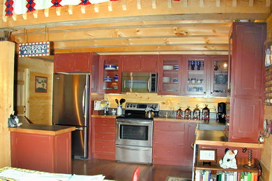 Inspiration for a rustic kitchen remodel in Boston