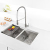 Ruvati 30-Inch Workstation Ledge 50/50 Double Bowl Undermount Kitchen Sink