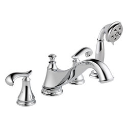 Delta Cassidy Roman Tub w/ Hand Shower Trim - Low Arc Spout - Tub And Shower Faucet Sets