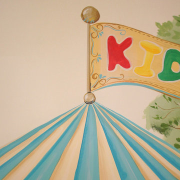 Custom Mural. Carousel theme. Kids.