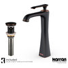 Karran 1-Hole 1-Handle Vessel Faucet With Pop-Up Drain, Oil Rubbed Bronze