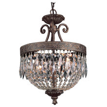 Shop Portfolio 12-in W The Olde World Dark Bronze Crystal Pendant Light with Cry