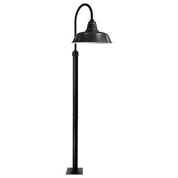 Cocoweb 12" Farmhouse LED Post Light in Black With 8' Tall Post