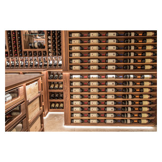 Oiled Black Walnut Wine Room - Traditional - Wine Cellar - Houston - by ...