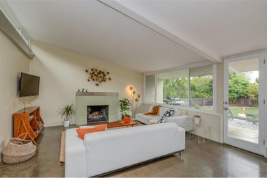 Example of a mid-century modern home design design in Los Angeles