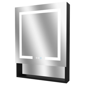 24'' x 32'' LED Lighted Bathroom Medicine Cabinet with Mirror and Defog, Hinge on Right