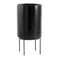 50 Most Por Midcentury Modern Indoor Pots And Planters For 2018 Aspire Home Accents Inc Jemina Midcentury Ceramic Planter Black Indoor Pots