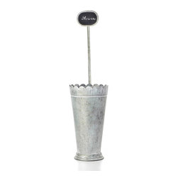 Fleur 12999 Tin Flower 34" Bucket with Sign - Baskets