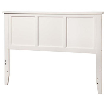 Leo & Lacey Traditional Solid Hardwood Queen Panel Headboard in White