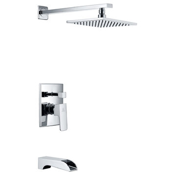 ANZZI Mezzo Series 1-handle 1-spray Tub And Shower Faucet In Polished Chrome - S