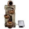 Solar Powered Waterfall Fountain