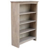 International Concepts Shaker 4 Shelf Bookcase in Washed Gray Taupe