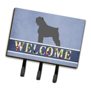 Easter Eggs Bouvier Des Flandres Leash Key Holder Contemporary Wall Hooks By The Store