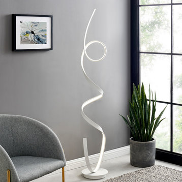Finesse Decor Amsterdam Dimmable Integrated LED 63" Floor Lamp, White