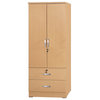 Pemberly Row Wood 2-Door Wardrobe Armoire with 2-Drawers in Maple
