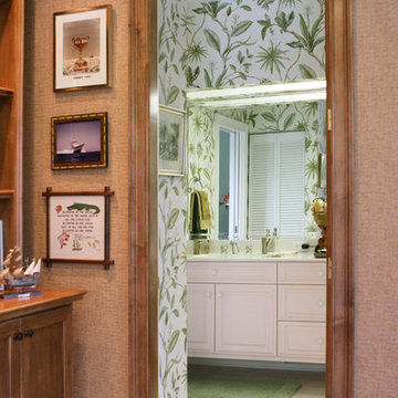 Tropical Themed Wallpaper in the Office and Bath