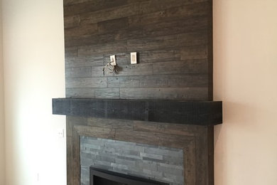 Impressive and bold wood fireplace installed by Superb!