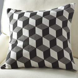 GRAY CUBE PILLOW COVER &ndash; SQUARE - NEW - Decorative Pillows