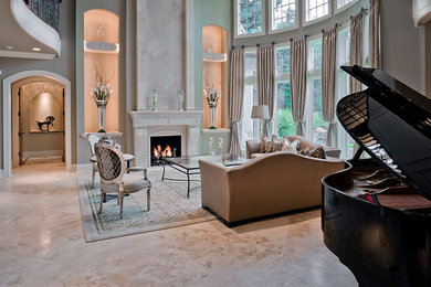 Elegant living room photo in Chicago