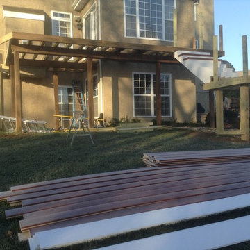 Zuri (Brazillia) Deck Extension with Timbertech Rails, Post & Beam Wraps & Light