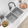 STYLISH 28 inch Double Bowl Dual mount Stainless Steel Kitchen Sink with Grids