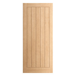 Otto- Interior White Oak Door- 1-Panel with Vertical Grooves on Panel (Engineered) - Interior Doors