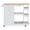Chloe Kitchen Cart With Wheels, White and Natural