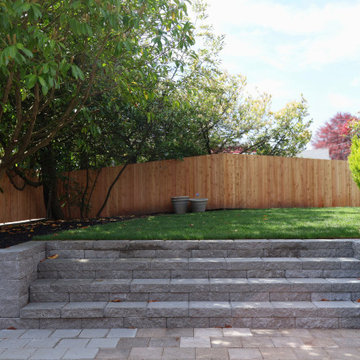 Retaining walls and steps on sloped yard