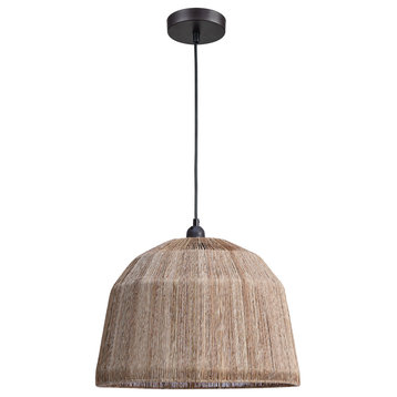 ELK HOME D4637 Reaver 1-Light Pendant In Natural Finish With A Woven Jute Shade