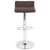 Ale Contemporary Adjustable Barstool, Brown With Chrome Footrest, Set Of 2