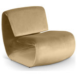 Meridian Furniture - Nouveau Upholstered Chair, Camel, Velvet - The playful Nouveau camel velvet accent chair is a unique piece that will spark conversation. Its innovative design and soft velvet upholstery make it a comfortable and eye-catching addition to any room. Embrace the future of seating with its sleek, sculptural design to create a futuristic and chic aesthetic.