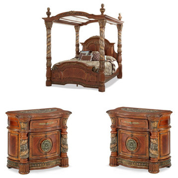 Villa Valencia Poster Bedroom Set With Canopy, 3-Piece Set, Eastern King