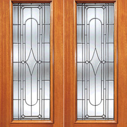 Art Deco Beveled Glass Entry Double Door, Triple Glazed Glass Option - Front Doors