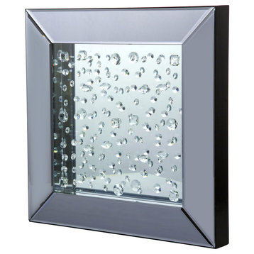 AICO Montreal Square Wall Mirror With Crystals FS-MNTRL264