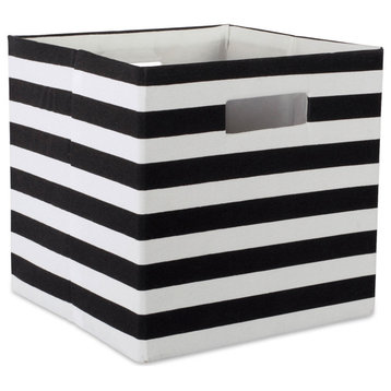 Polyester Cube Stripe Black Square 13"x13"x13"