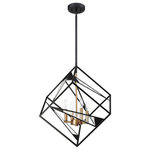 Eglo - Corrietes 4 Light Pendant Matte Black, 23" - Eglo's Corrietes Family is artistic in style and character. This 4- Light