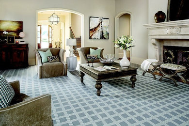 Inspiration for a traditional living room in Miami.