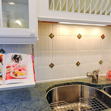 Galley kitchen & family room remodeled into a large kitchen