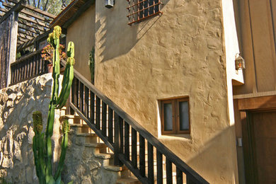 Photo of a small mediterranean home design in Santa Barbara.