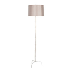 Worlds Away Rene Silver Leaf Bamboo Iron Floor Lamp - Floor Lamps
