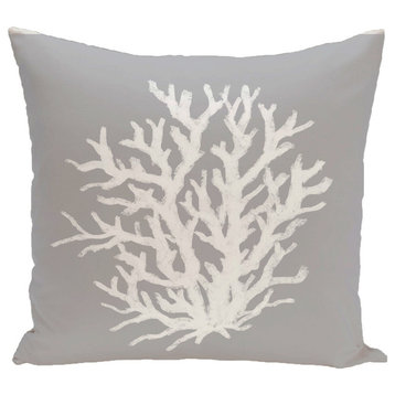 Coral Reef Geometric Print Pillow, Classic Gray, 18"x18"
