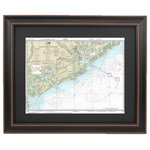 Framed Nautical Maps - Framed Nautical Chart, Charleston Harbor and Approaches - This Framed Nautical Map covers Charleston Harbor. This Framed Nautical Chart is the official NOAA Nautical Chart detailing the waterways off of the South Carolina coast.