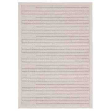 Vibe by Jaipur Living Theorem Indoor/Outdoor Striped Taupe/Cream Area Rug 8'X10'