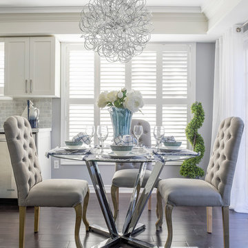 Modern White and Blue Dining Room Photo-Shoot