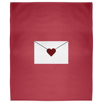 60 x 80 in Love Letter Valentine's Throw Blanket, Maroon
